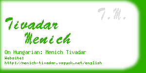 tivadar menich business card